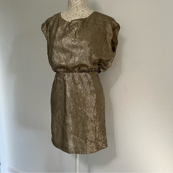 REBECCA MINKOFF • Gold & Black Sequin Dress - Picture 2 of 8